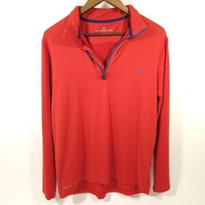 Southern Tide Tide To Trail 1/4 Zip Pullover Mens Medium Red Performance Stretch
